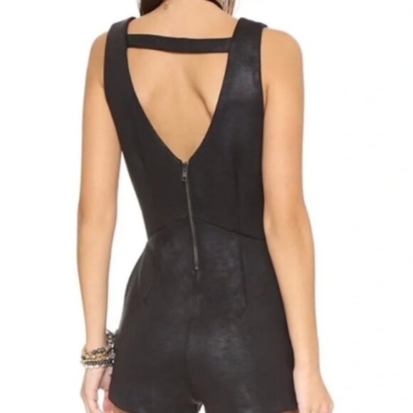 Free People Coated “Midnight” Romper • Size 6 • Edgy - Picture 2 of 16
